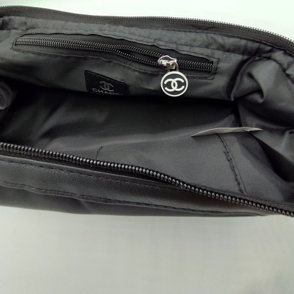 CHANEL Beaute Black Nylon Travel Case Zip Bottom Organizer Dust Bag VIP GWP Bag - Picture 11 of 12